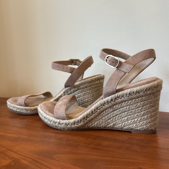 Stuart Weitzman Suede and Jute Sandals - Picture 2 of 4